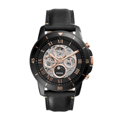 Grant Sport Automatic Black Leather Watch - ME3138 - Fossil