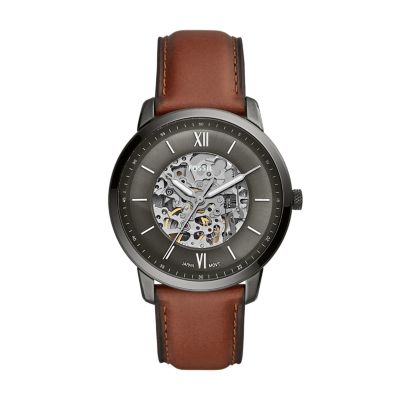 Montre Neutra automatique en cuir ambre ME3161 Fossil