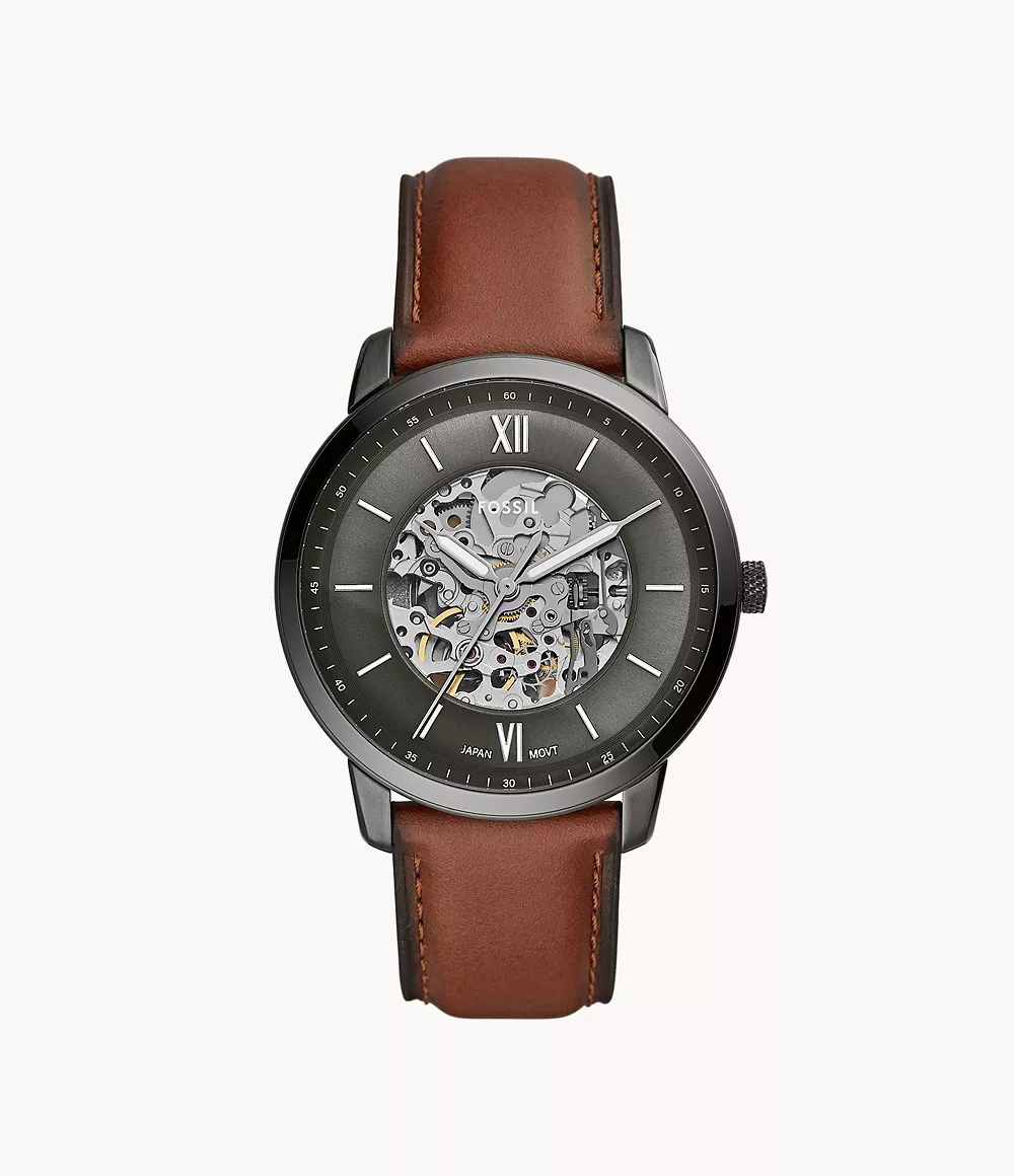 Neutra Automatic Amber Leather Watch jewelry
