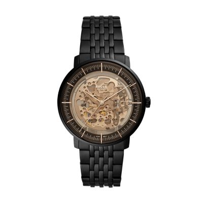 Fossil black best sale chain watch