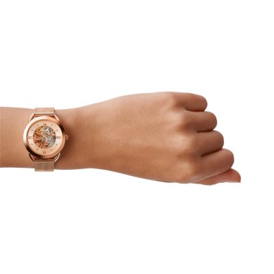 Fossil tailor rose online gold watch