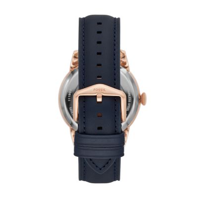 Navy 2024 leather watch