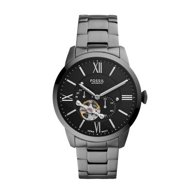 Townsman Automatic Smoke Stainless Steel Watch ME3172 Fossil