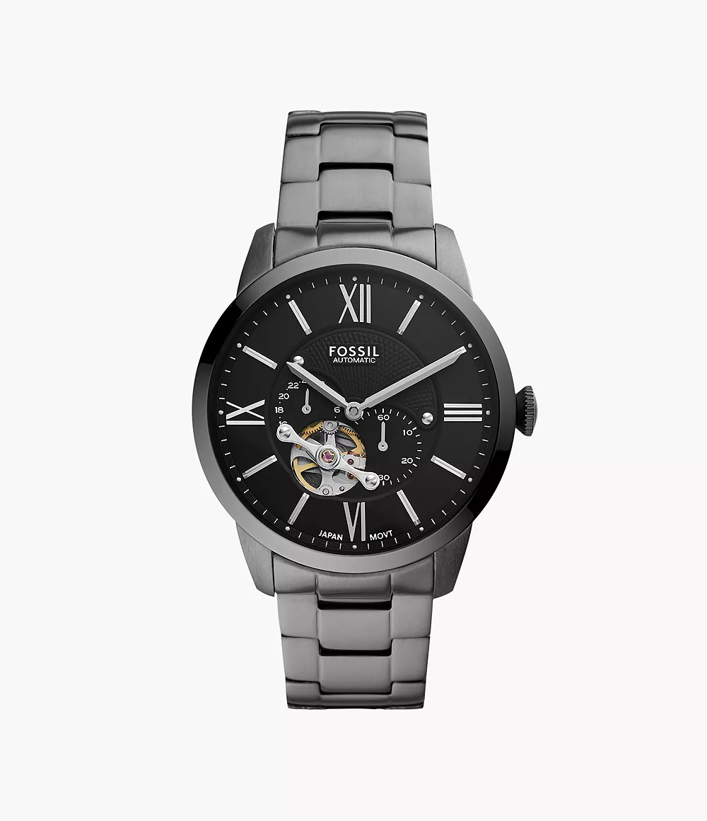 Townsman Automatic Smoke Stainless Steel Watch - ME3172 - Fossil