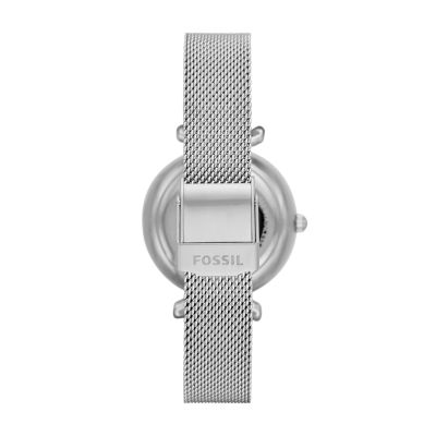 Carlie Mini Automatic Stainless Steel Mesh Watch - ME3189 - Fossil