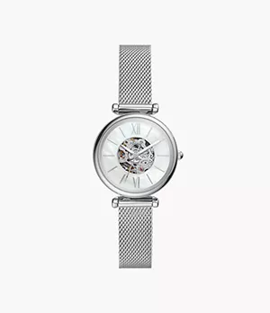Carlie Mini Automatic Stainless Steel Mesh Watch