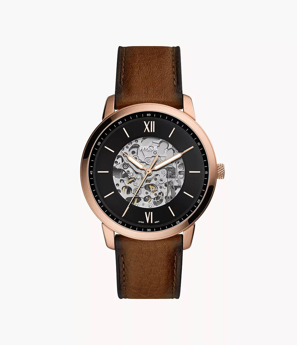 Neutra Automatic Brown Eco Leather Watch - ME3195 - Fossil