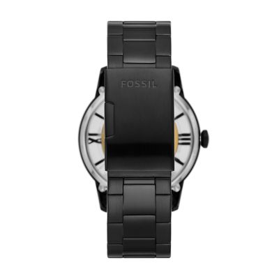 Fossil Reloj de cuero automático ME3085 Townsman para hombre - Negro, Negro  