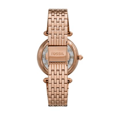 Montre rose best sale gold fossil