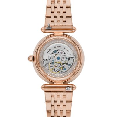 Fossil automatic shop watch rose gold