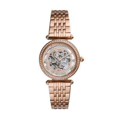 Fossil rose gold clearance watch