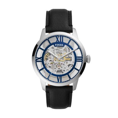 44mm Townsman Automatic Black Leather Watch