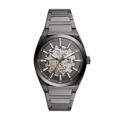 Montre Everett automatique en acier inoxydable, anthracite