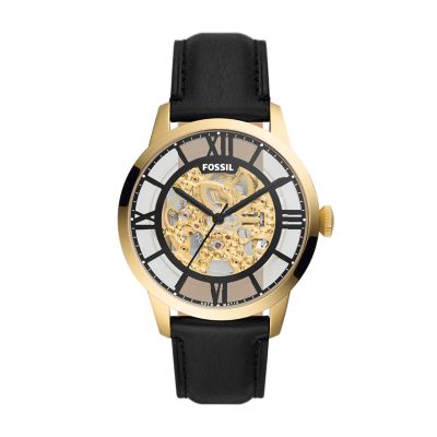 

Fossil Homme Montre Townsman automatique en cuir écoresponsable noire
