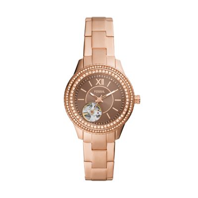 Stella Automatic Rose Gold-Tone Stainless Steel Watch - ME3211 - Fossil