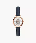 Carlie Automatic Navy Eco Leather Watch