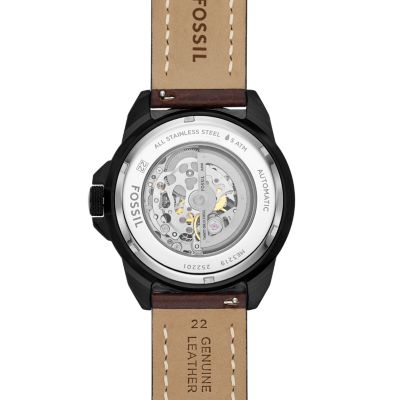 Bronson Automatic Brown LiteHide™ Leather Watch - ME3219 - Fossil