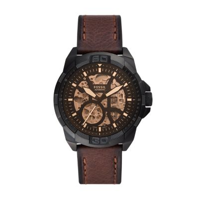 Bronson Automatic Brown LiteHide Leather Watch ME3219 Fossil