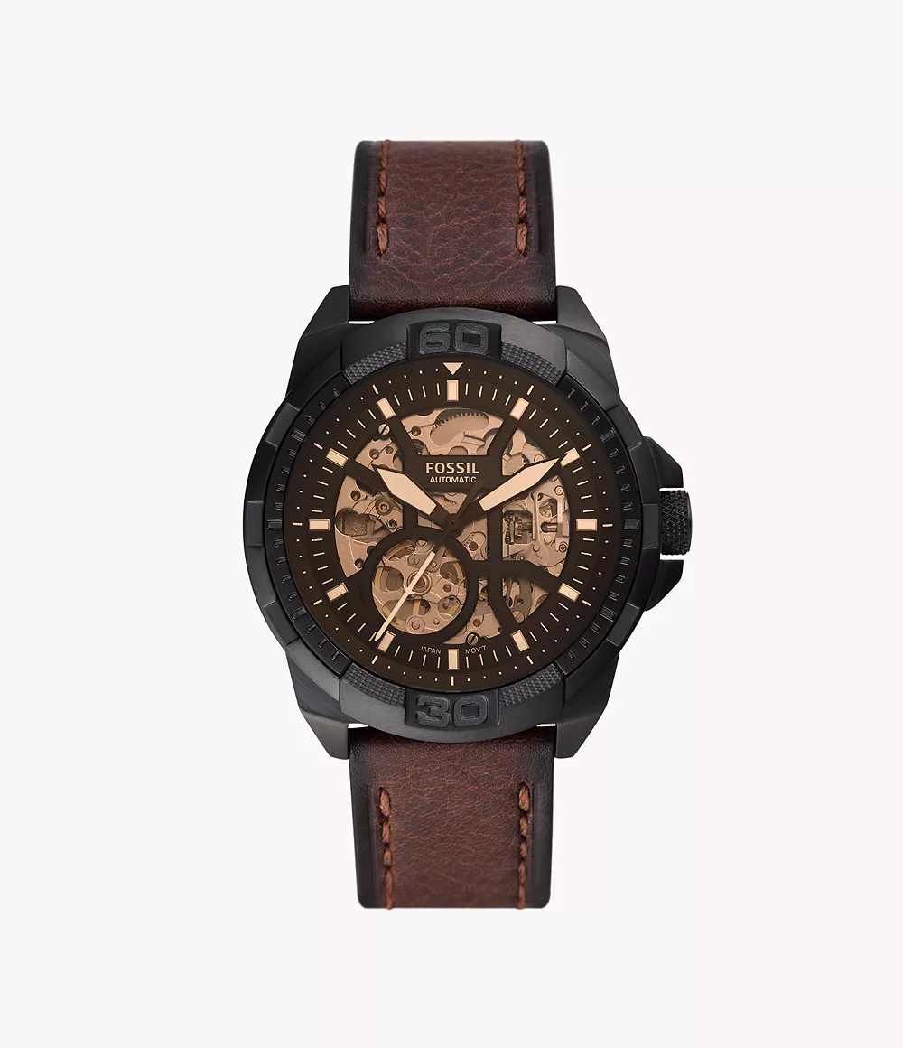 Bronson Automatic Brown LiteHide™ Leather Watch - ME3219 - Fossil