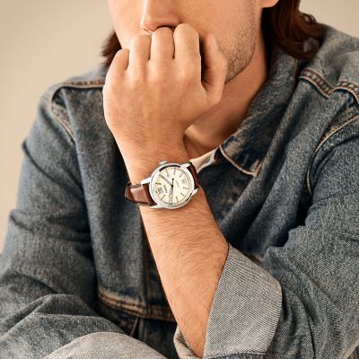 FOSSIL HERITAGE オートマティック ブラウン LiteHide™レザーウォッチ - ME3221 - Fossil