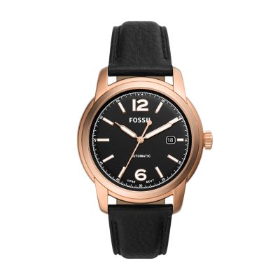 

Fossil Homme Montre Fossil Heritage automatique en cuir écoresponsable noire