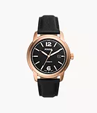 Fossil Heritage Automatic Black LiteHide™ Leather Watch