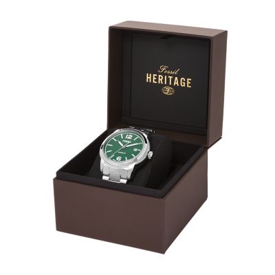 Green fossil clearance watch men's