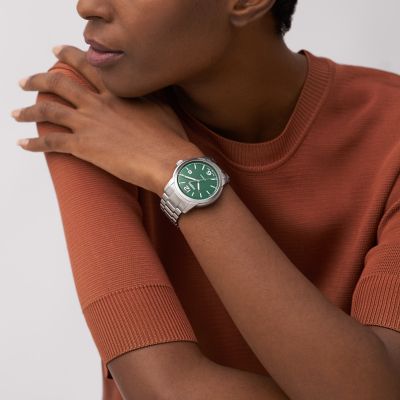 Green fossil watch hot sale