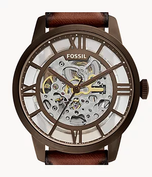 Townsman Automatic Brown Eco Leather Watch
