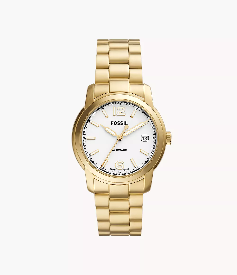 Fossil Women Fossil Heritage Automatic Gold-Tone Stainless Steel Watch