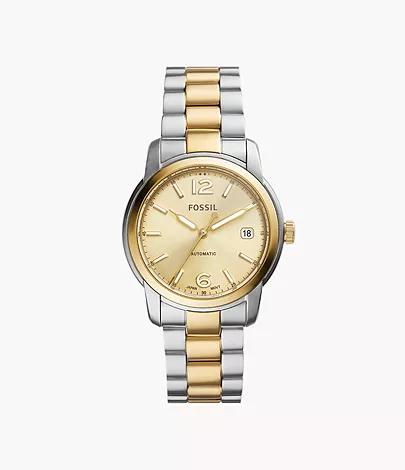 fossil.com | Fossil Heritage Automatic Two-Tone Stainless Steel Watch