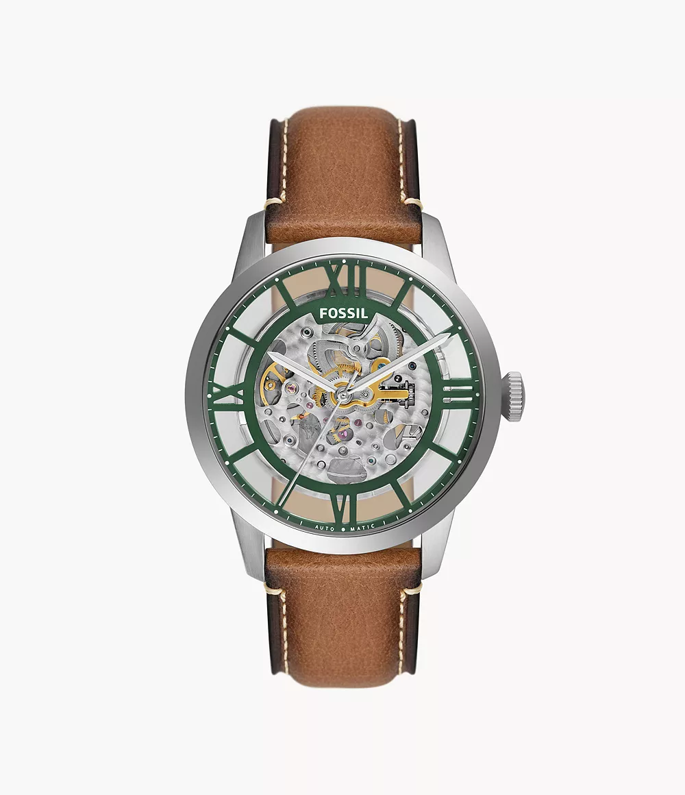 Fossil Men Townsman Automatic Tan Eco Leather Watch
