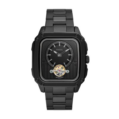 Inscription Automatic Black Stainless Steel Watch ME3238 Fossil