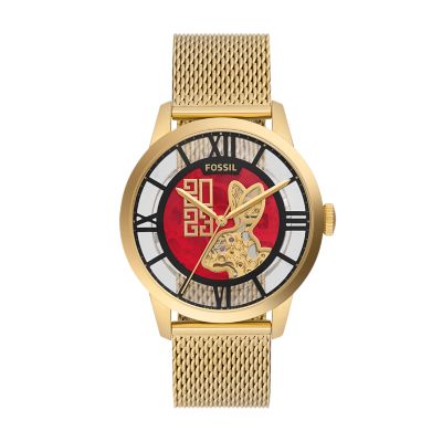 Lunar New Year Townsman Automatic Gold-Tone Stainless Steel Mesh