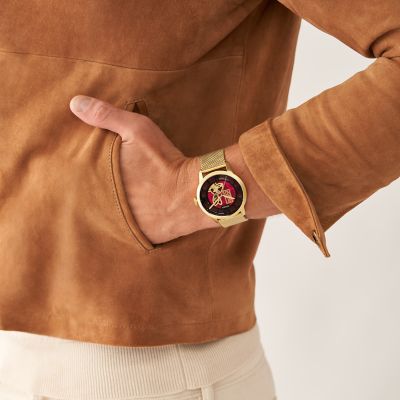 Lunar New Year Townsman Automatic Gold-Tone Stainless Steel Mesh  