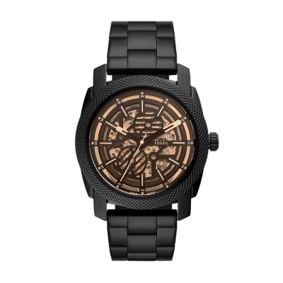 Fossil black metal watch sale