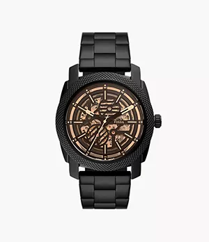 Machine Automatic Black Stainless Steel Watch