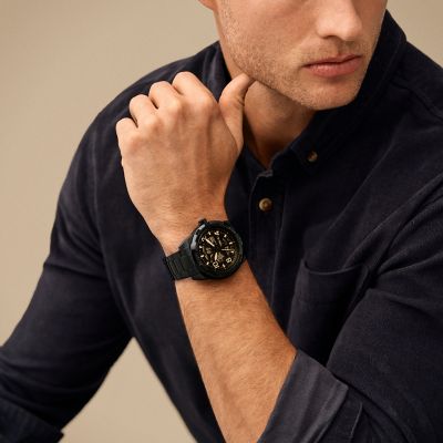 Mens black discount on black watch