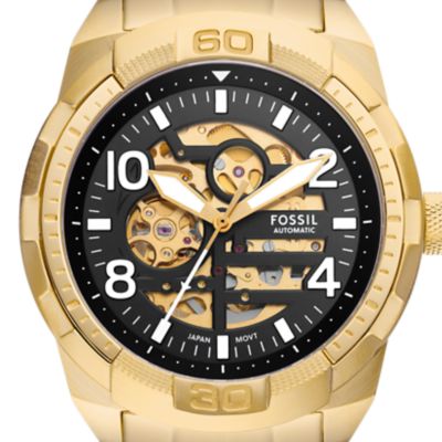 Montre automatique Bronson en acier inoxydable ton or