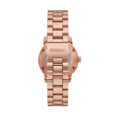 Fossil Heritage Automatic Rose Gold-Tone Stainless Steel Watch