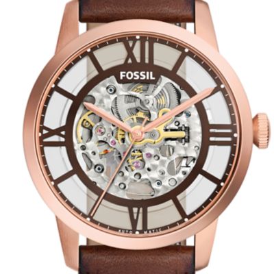 Montre Townsman automatique, en cuir, marron