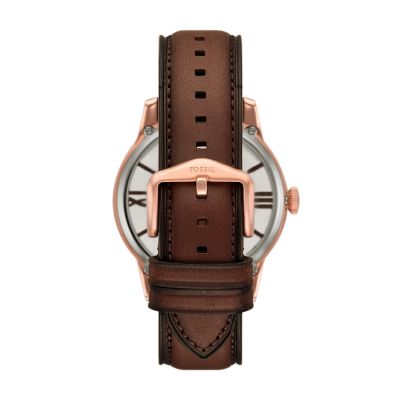 Reloj Hombre Fossil Townsman Automático De Piel Color de la correa