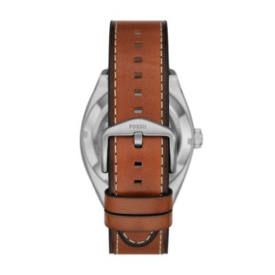 Everett Automatic Brown Leather Watch