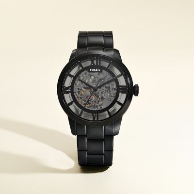 訳あり超特価の通販 TOWNSMAN オートマティック ブラック ステンレススチール フォッシル