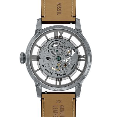 【海】Fossil ブラウン レザー メンズ ウォッチ　電池交換必要 TOWNSMAN オートマティック ブラウンレザーウォッチ - ME3061