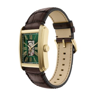 Carraway Automatic Brown Croco Leather Watch