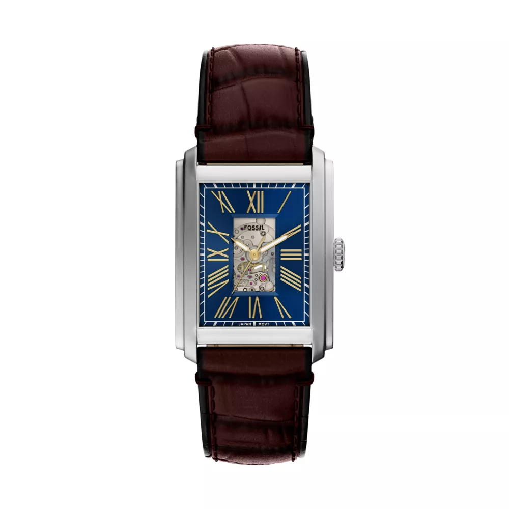 Carraway 30mm Automatic Brown Croco Leather Watch