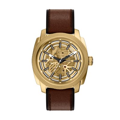Machine Automatic Brown Leather Watch - ME3278 - Fossil