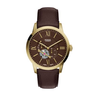Townsman 44 mm Automatic Brown Leather Watch