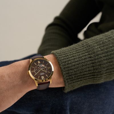 Townsman 44mm Automatic Brown Leather Watch